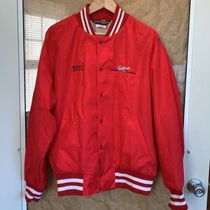 Vintage 90’s Sportswear Red White Snap Lightweight BHC Gillane Varsity Jacket XL
